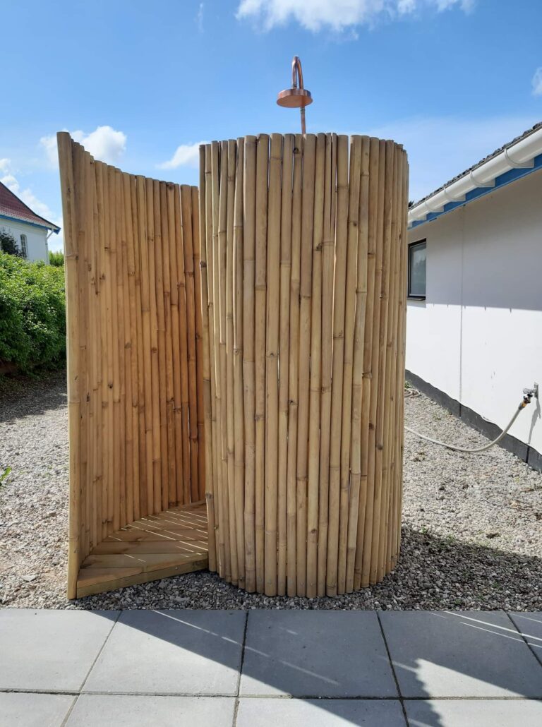 Bambus udebad snegl lys 180cm Bambusdanmark