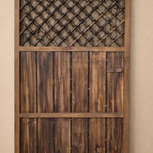 Bambus havelåge brændt træ og bambus