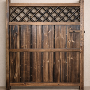 Bambus havelåge brændt træ og bambus