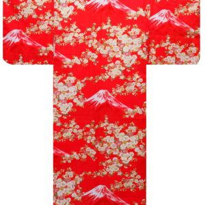 "Sakura on Mt. Fuji" rød yukata lang