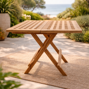 Teak klapsammen bord firkantet